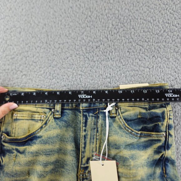 mnml X146 Stretch Denim Jeans Mens 28 Blue Distressed Slim Fit Stacked Skinny - Picture 7 of 16